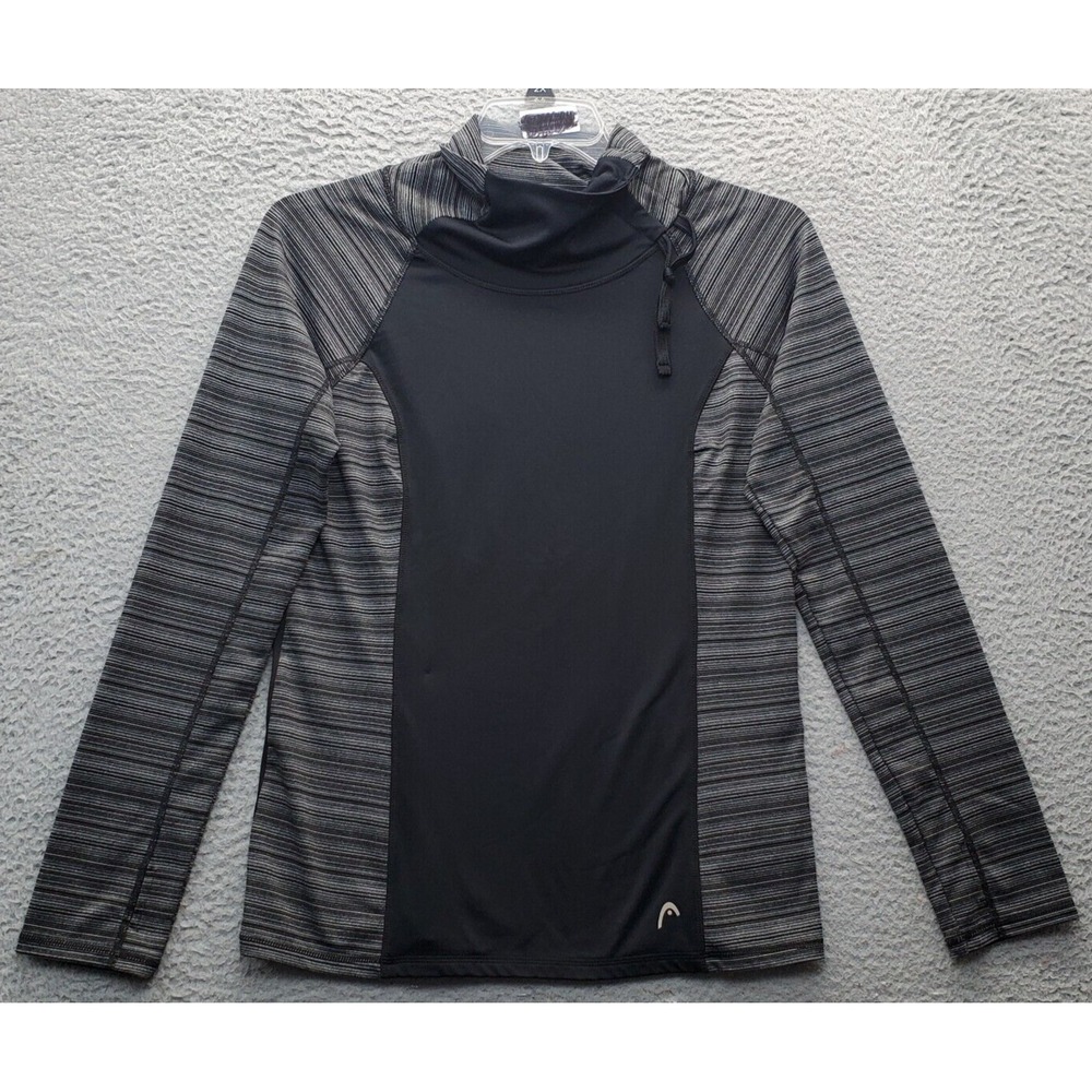 HEAD Activewear Shirt Womens Medium Multi Stretch Lightweight Cowl Neck Pullover